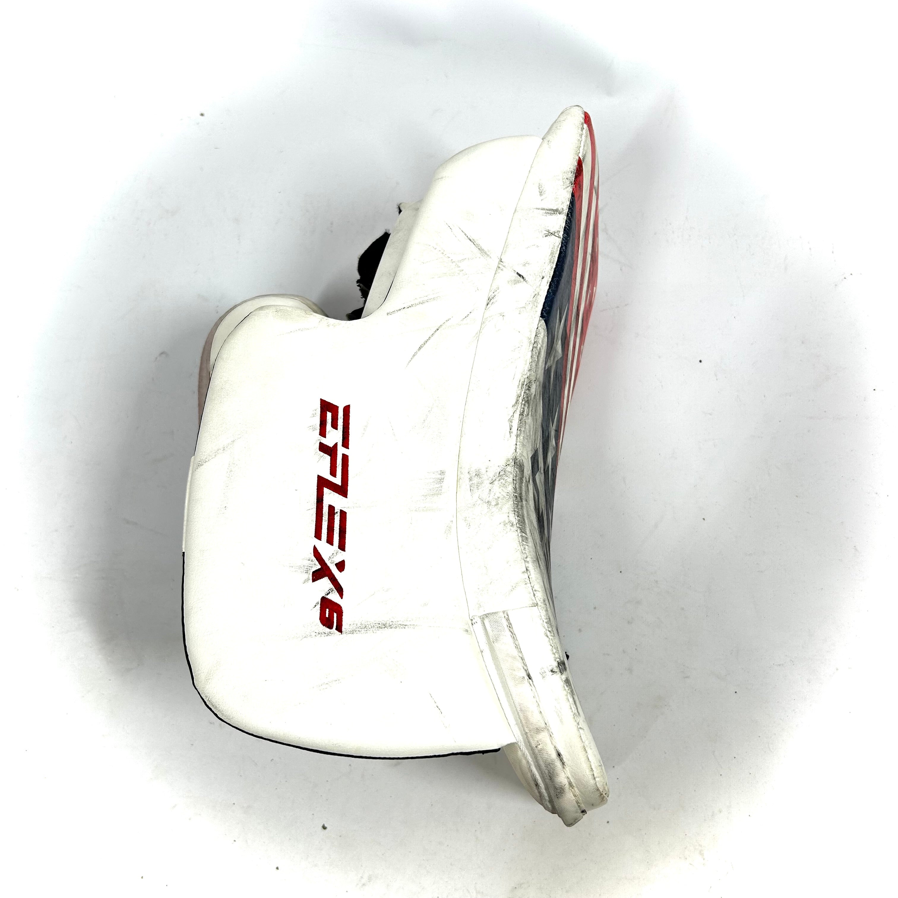 CCM Extreme Flex 6 - Ensemble complet de gardien de but senior AHL Pro Stock d'occasion (blanc/rouge/bleu)